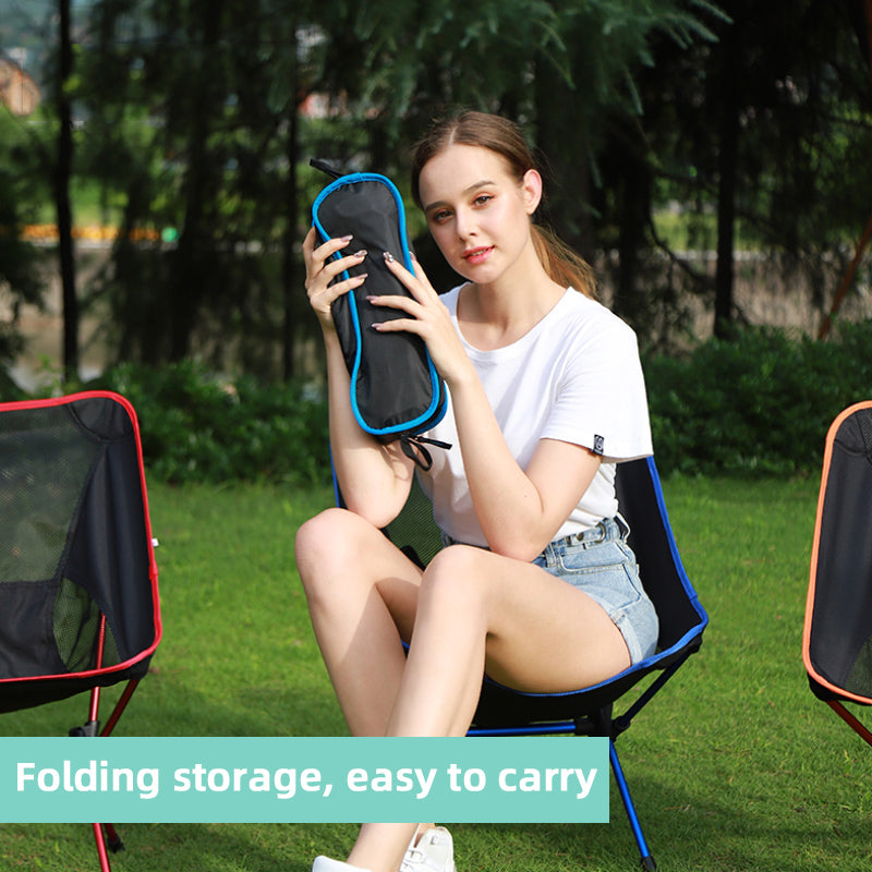 Ultralight Outdoor Folding Camping Chair Picnic Foldable Hiking Leisure Travel Beach Backpack Moon Chair Portable Fishing Chair - My Store