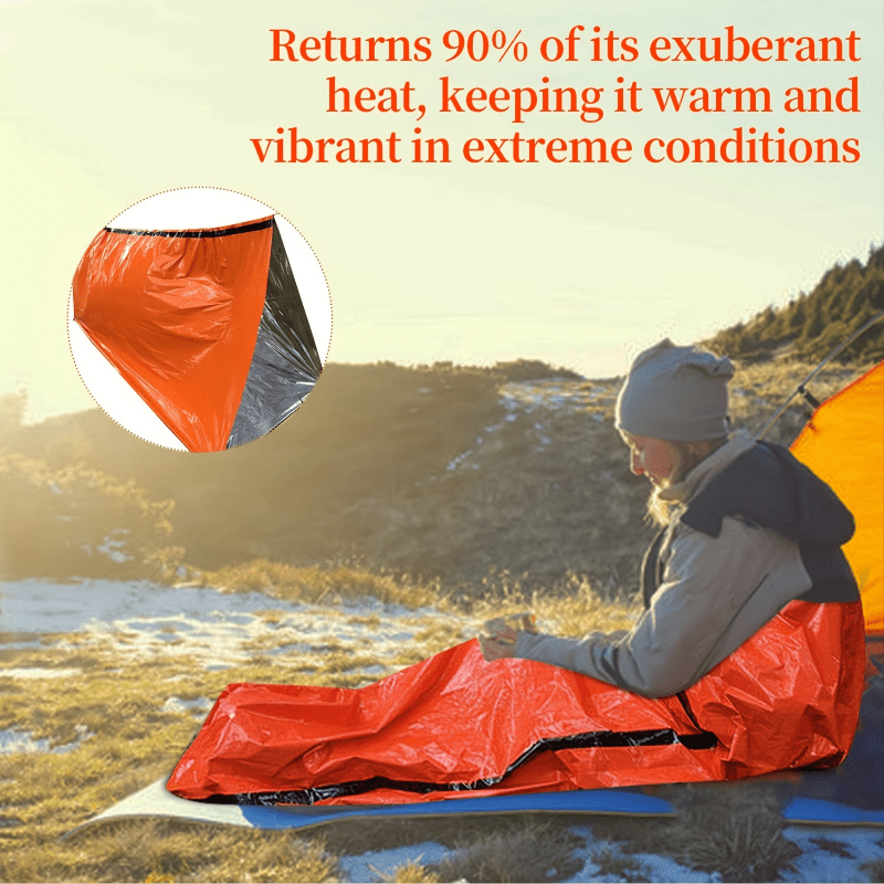 Portable Lightweight Emergency Sleeping Bag, Blanket, Tent - Thermal Bivy